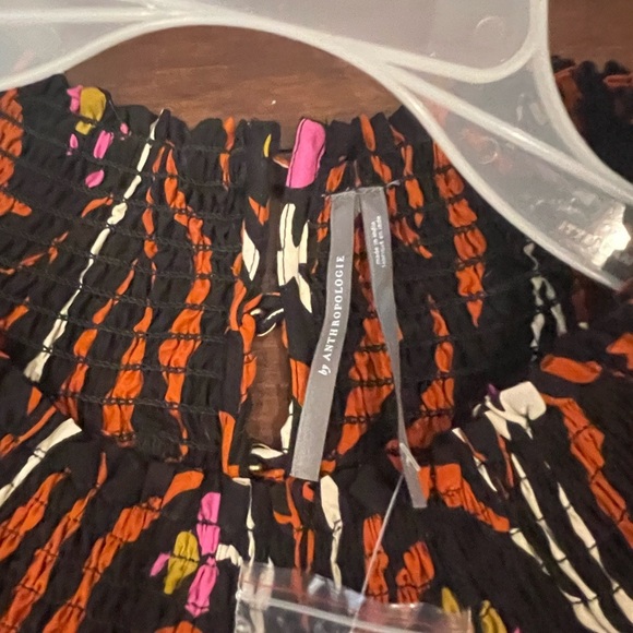 nwt anthropologie arielle sleep Vibrant Orange and Black Maxi Dress - Picture 6 of 8